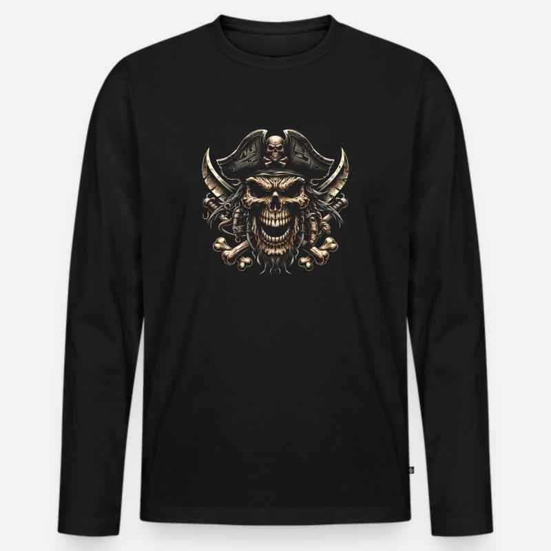 Ruthless Raider - Men's Premium Organic Long Sleeve Shirt - black