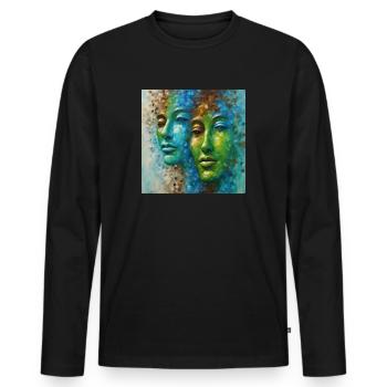 Diverse Reflections: Magnificent Faces in Color - T-shirt manches longues Premium bio Homme - noir - Devant - Nico (187cm)