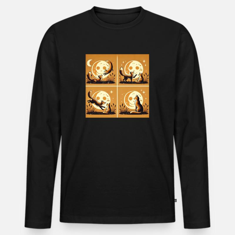 Fuchs II - Männer Premium Bio Langarmshirt - Schwarz
