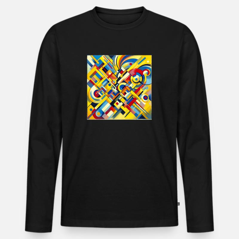 Abstrakte Kunst - Männer Premium Bio Langarmshirt - Schwarz