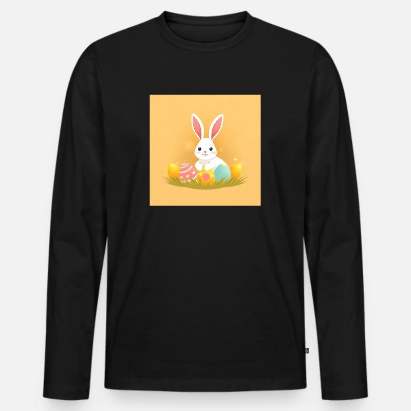 Ostertraum mit Hasi- - Männer Premium Bio Langarmshirt - Schwarz