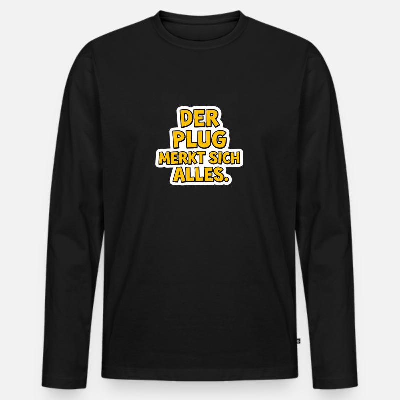 Der Plug - Männer Premium Bio Langarmshirt - Schwarz