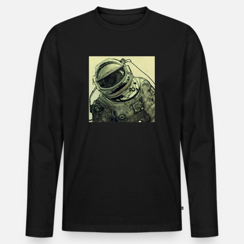 Astronaut - Männer Premium Bio Langarmshirt - Schwarz