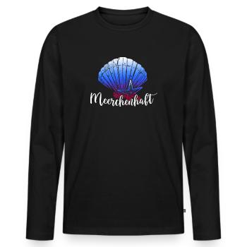 meer meerweh moin moin meerjungfrau küstenkind - Männer Premium Bio Langarmshirt - Schwarz - Vorne - Nico (187cm)
