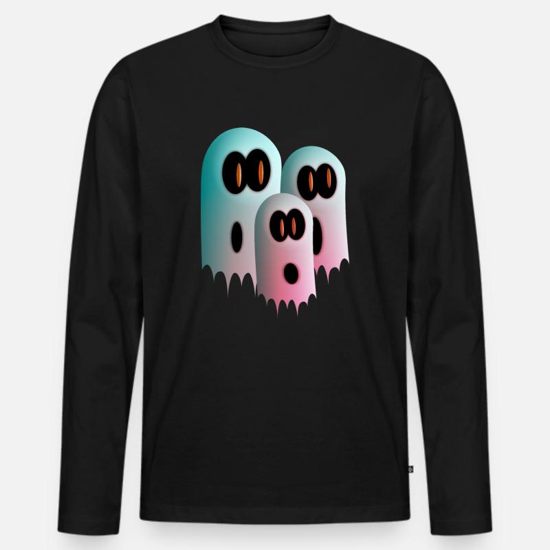 Gespenster - Männer Premium Bio Langarmshirt - Schwarz