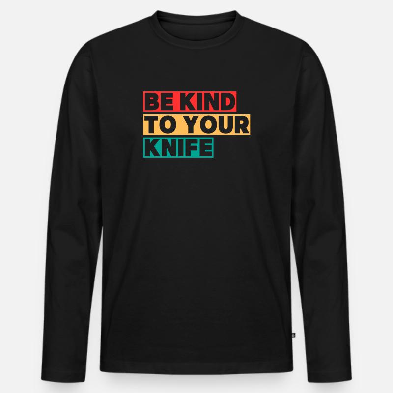 Be Kind! - Männer Premium Bio Langarmshirt - Schwarz