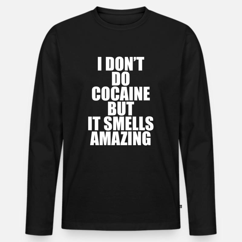 Kokain-Zitat - Männer Premium Bio Langarmshirt - Schwarz