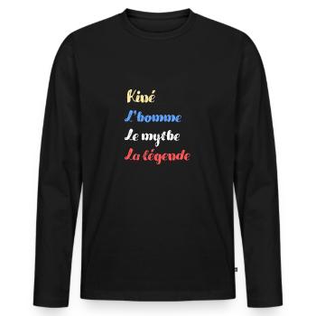 kiné homme mythe légende humour kinésithérapeute - T-shirt manches longues Premium bio Homme - noir - Devant - Nico (187cm)