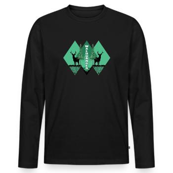 Wald shinrin yoku Waldgänger Waldbaden - Männer Premium Bio Langarmshirt - Schwarz - Vorne - Nico (187cm)