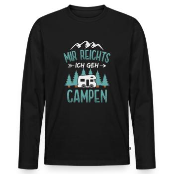Camping Camper Wohnmobil Campingplatz - Männer Premium Bio Langarmshirt - Schwarz - Vorne - Nico (187cm)