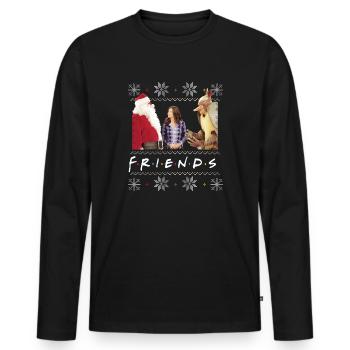 Friends X-Mas Santa Monica Holiday Armadillo - Men's Premium Organic Long Sleeve Shirt - black - Front - Nico (187cm)