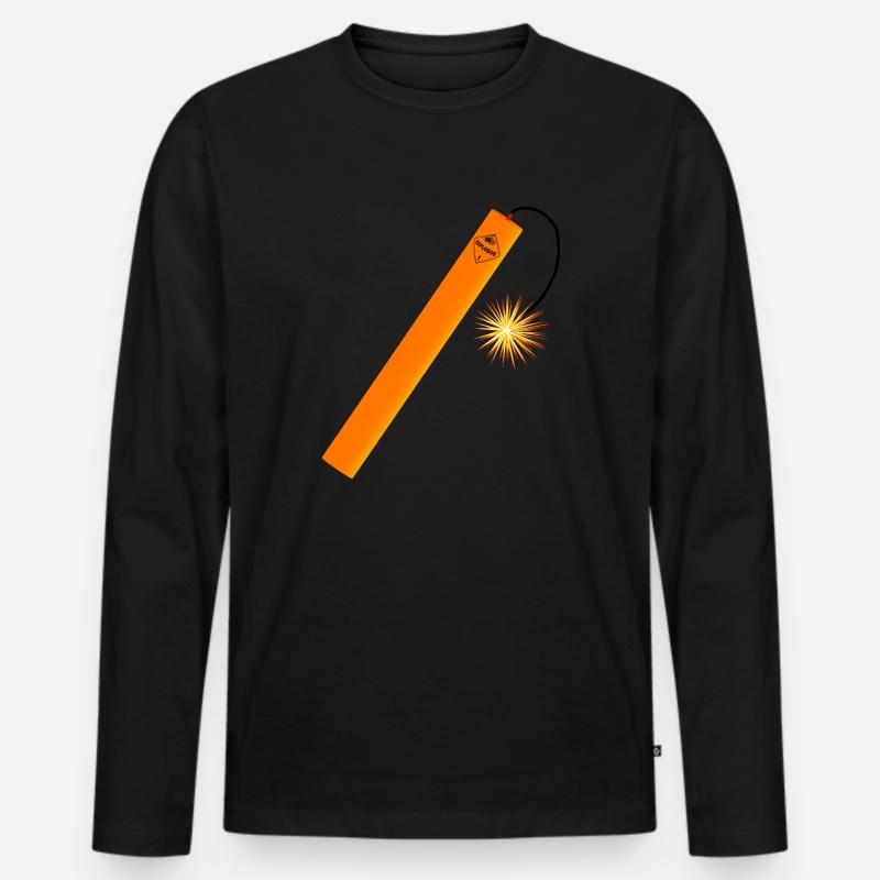 Dynamit-Stick - Männer Premium Bio Langarmshirt - Schwarz