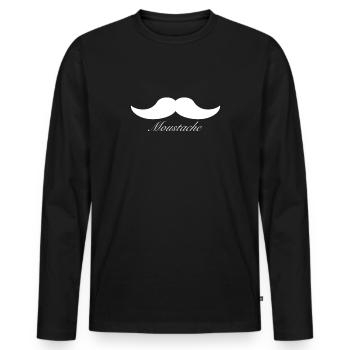 Mustache mustache - Men's Premium Organic Long Sleeve Shirt - black - Front - Nico (187cm)