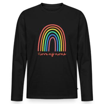 J'aime mes mamans - T-shirt manches longues Premium bio Homme - noir - Devant - Nico (187cm)