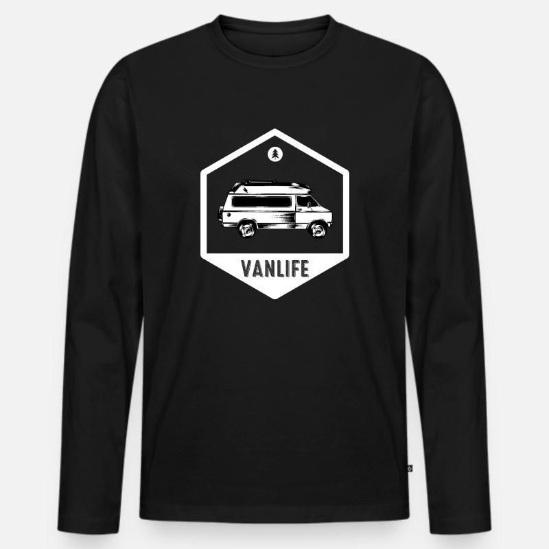 Van life - Camping - Van - Männer Premium Bio Langarmshirt - Schwarz