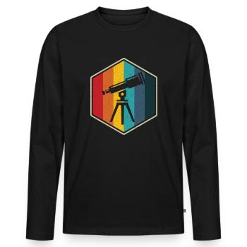 Teleskop retro Sechseck Astro-Fotograf - Männer Premium Bio Langarmshirt - Schwarz - Vorne - Nico (187cm)