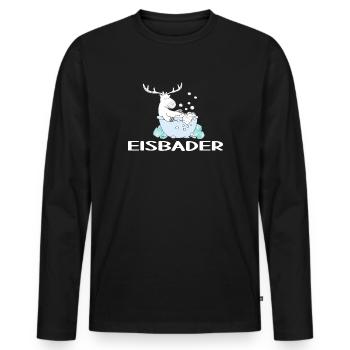 eisbader cool arktis winterbad eischwimmen arktis - Männer Premium Bio Langarmshirt - Schwarz - Vorne - Nico (187cm)