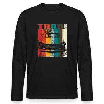 Trabi East German Car GDR Cult Retro Vintage - Men's Premium Organic Long Sleeve Shirt - black - Front - Nico (187cm)