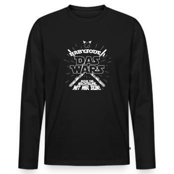 Babysode 1 Das wars Baby Mama Papa Schwangerschaft - Männer Premium Bio Langarmshirt - Schwarz - Vorne - Nico (187cm)
