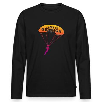 Fallschirmspringen Skydiving Base Jumping Sport - Männer Premium Bio Langarmshirt - Schwarz - Vorne - Nico (187cm)
