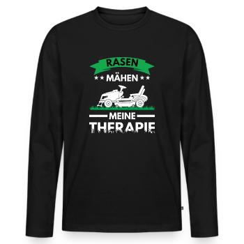 Rasentraktor & Aufsitzmäher Spruch für Gärtner - Männer Premium Bio Langarmshirt - Schwarz - Vorne - Nico (187cm)