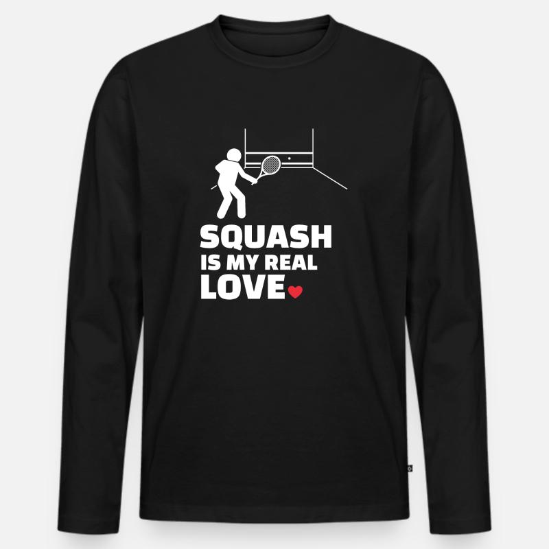 Ich Liebe squash - Männer Premium Bio Langarmshirt - Schwarz