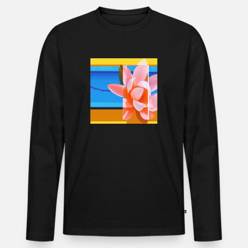 PINKE-ROSE - Männer Premium Bio Langarmshirt - Schwarz