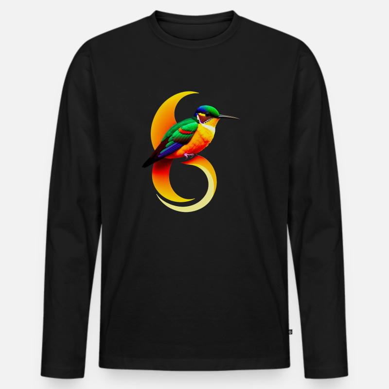 Kolibri - Männer Premium Bio Langarmshirt - Schwarz