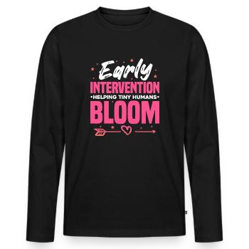 Une intervention précoce permet aux petits humains de s’épanouir - - T-shirt manches longues Premium bio Homme - noir - Devant - Nico (187cm)