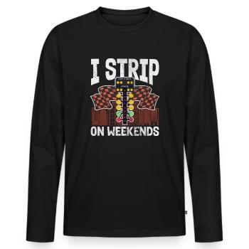 Je me déshabille le week-end | Course de dragsters - T-shirt manches longues Premium bio Homme - noir - Devant - Nico (187cm)
