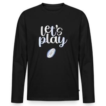 LETS PLAY - Men's Premium Organic Long Sleeve Shirt - black - Front - Nico (187cm)