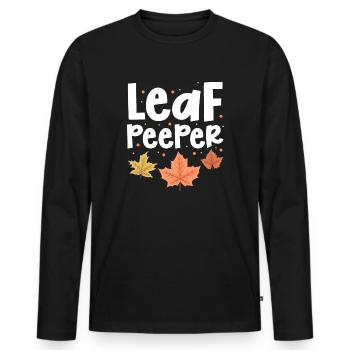 Leaf Peeper Peeping Autumn Fall Season Leaves - Männer Premium Bio Langarmshirt - Schwarz - Vorne - Nico (187cm)