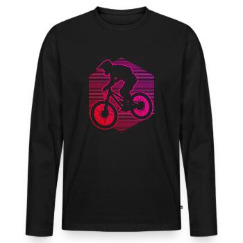 Cyclisme Hommes Femmes Cyclisme Cyclistes - T-shirt manches longues Premium bio Homme - noir - Devant - Nico (187cm)