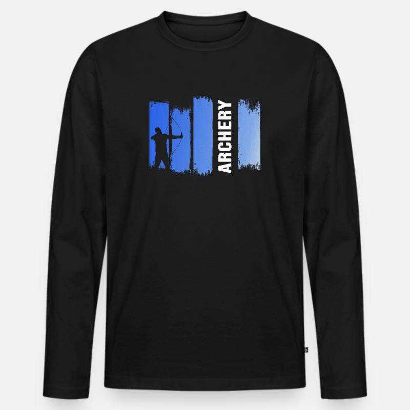 Bogensport Bogen "archery" Bogenparcours - Männer Premium Bio Langarmshirt - Schwarz