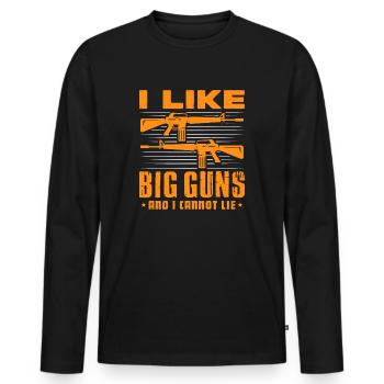 I like big guns and I cannot lie Design - Männer Premium Bio Langarmshirt - Schwarz - Vorne - Nico (187cm)