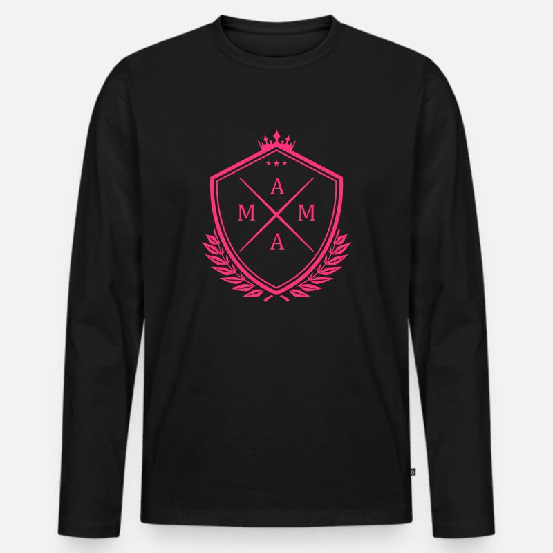 mama wappen - Männer Premium Bio Langarmshirt - Schwarz