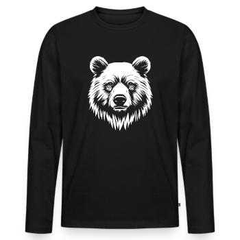 Bear Grizzly Brown Bear - Men's Premium Organic Long Sleeve Shirt - black - Front - Nico (187cm)