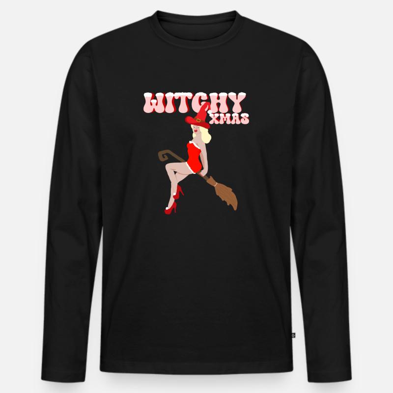 Hexenhafte Weihnachten - Männer Premium Bio Langarmshirt - Schwarz