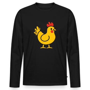 Chicken - Men's Premium Organic Long Sleeve Shirt - black - Front - Nico (187cm)