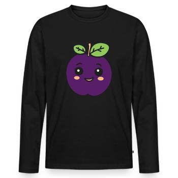 Prune - T-shirt manches longues Premium bio Homme - noir - Devant - Nico (187cm)