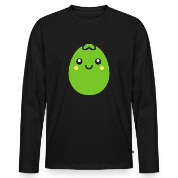pea - Men's Premium Organic Long Sleeve Shirt - black - Front - Nico (187cm)