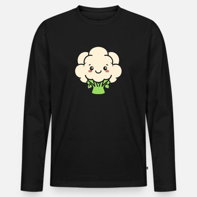 Blumenkohl - Männer Premium Bio Langarmshirt - Schwarz