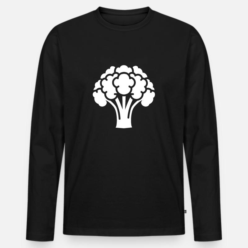Blumenkohl - Männer Premium Bio Langarmshirt - Schwarz