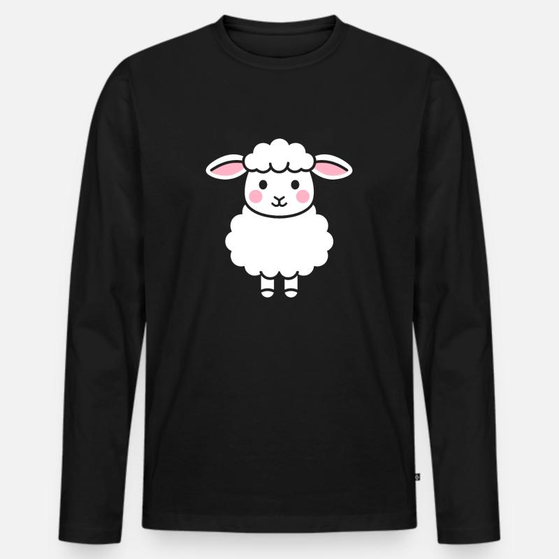 Lamm - Männer Premium Bio Langarmshirt - Schwarz
