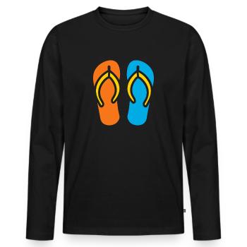 Flip flops - Men's Premium Organic Long Sleeve Shirt - black - Front - Nico (187cm)