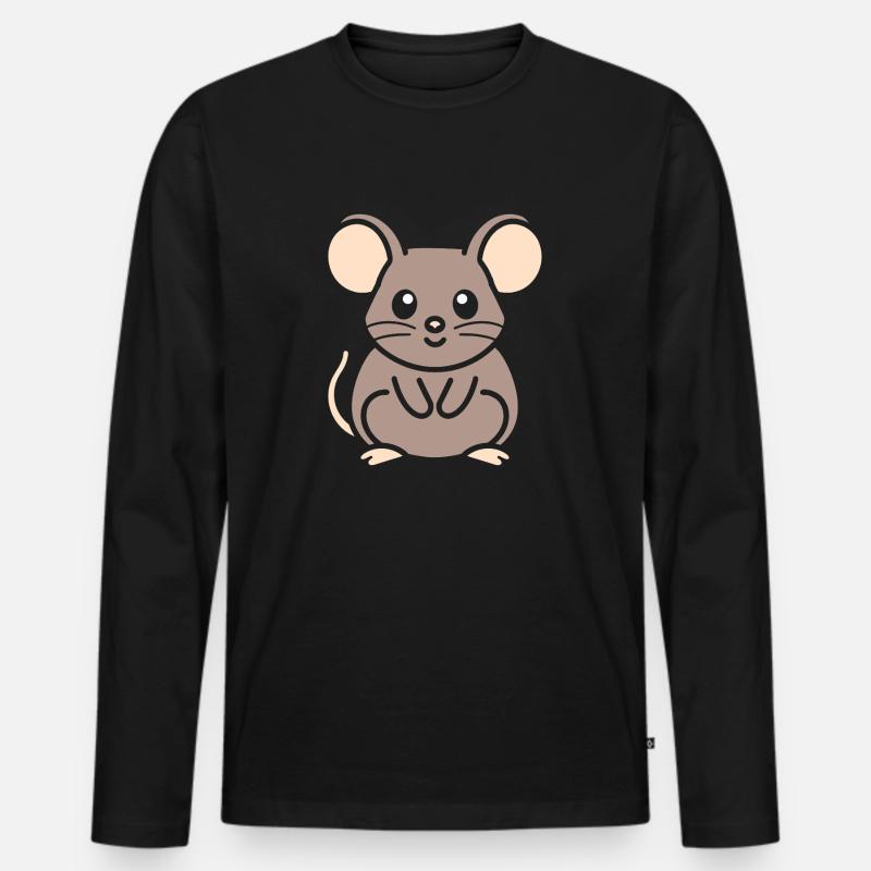 Ratte - Männer Premium Bio Langarmshirt - Schwarz