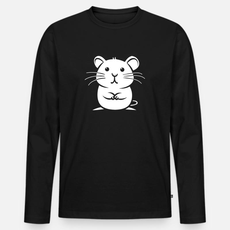 Ratte - Männer Premium Bio Langarmshirt - Schwarz