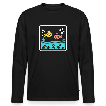Aquarium - Männer Premium Bio Langarmshirt - Schwarz - Vorne - Nico (187cm)