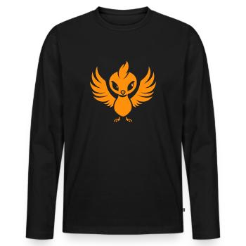 Phoenix - Men's Premium Organic Long Sleeve Shirt - black - Front - Nico (187cm)