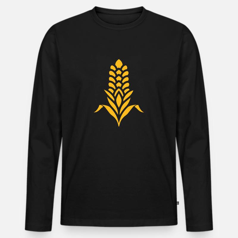 Maiskolben - Männer Premium Bio Langarmshirt - Schwarz